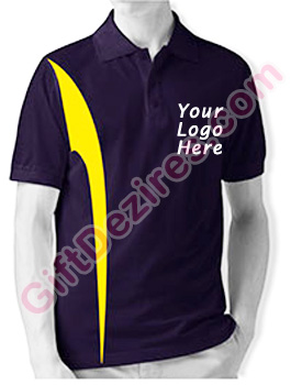Designer Purple Wine and Yellow Color Logo T Shirts